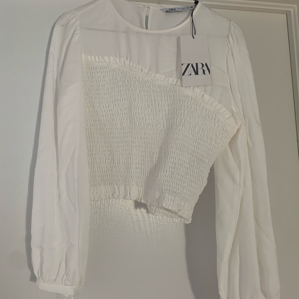 Zara summer white blouse Size M
